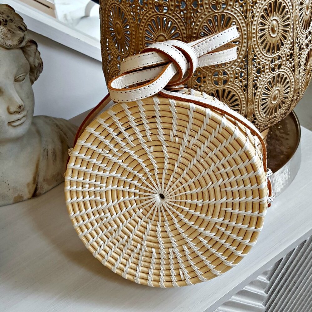 NEW! BOHO Round STRAW CROSSBODY BAG